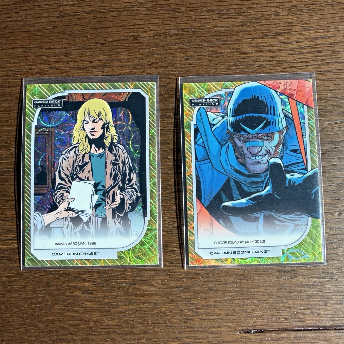 2026 Upper Deck Platinum DC Yellow Spotlight /399 2 Card Lot Boomerang Chase 190 2026 Upper Deck Platinum DC Yellow Spotlight /399 2 Card Lot Boomerang Chase 190