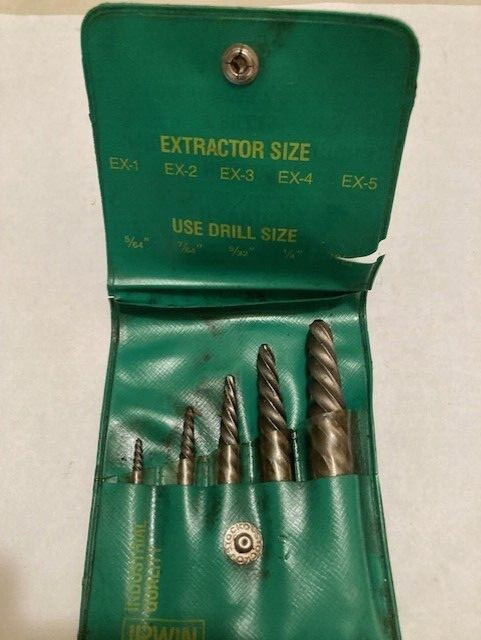 MADE IN USA - VINTAGE IRWIN HANSON 5 PC SPIRAL SCREW EXTRACTOR SET MADE IN USA - VINTAGE IRWIN HANSON 5 PC SPIRAL SCREW EXTRACTOR SET