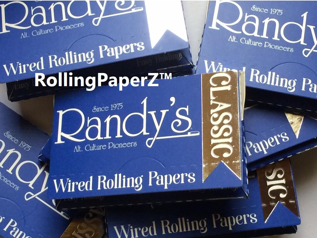 New 5 PACKS - Randy's CLASSIC 1 1/4 Size - WIRED Cigarette Rolling Papers
