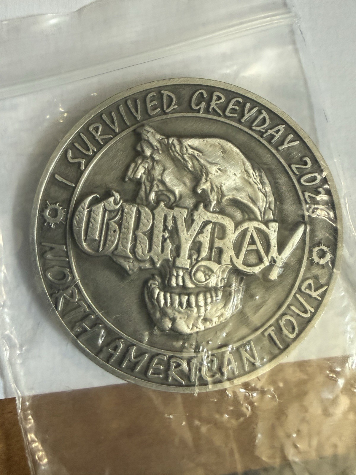 Greyday Tour St. Louis Missouri "I Survived Greyday" Metal Medallion. 1 in 50 Greyday Tour St. Louis Missouri "I Survived Greyday" Metal Medallion. 1 in 50