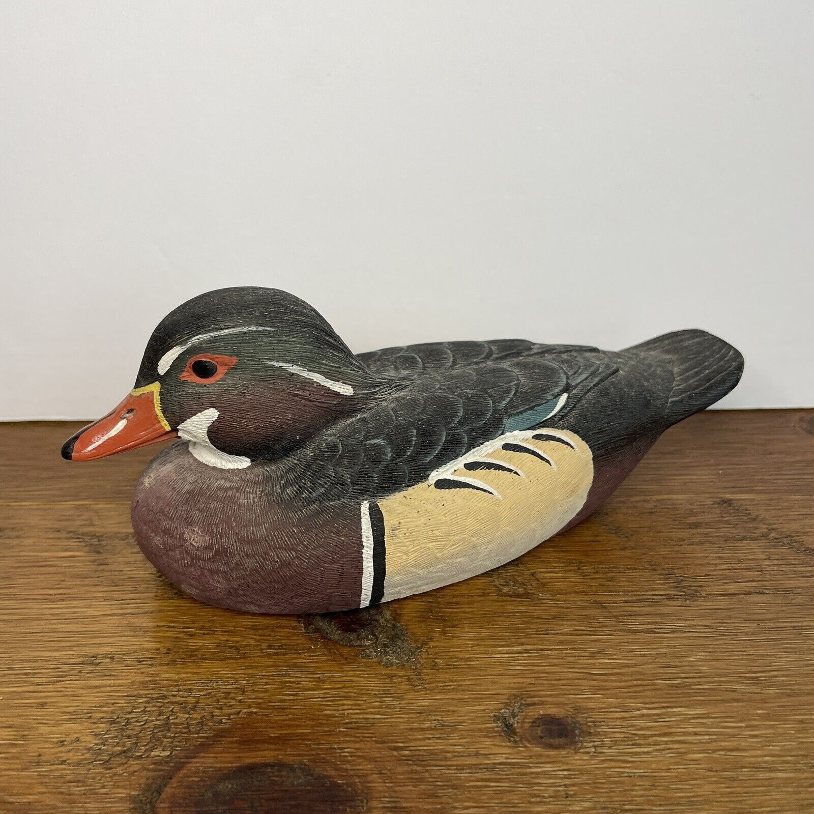 American Wildlife Collection Wood Duck Drake Figurine 1989 Signed