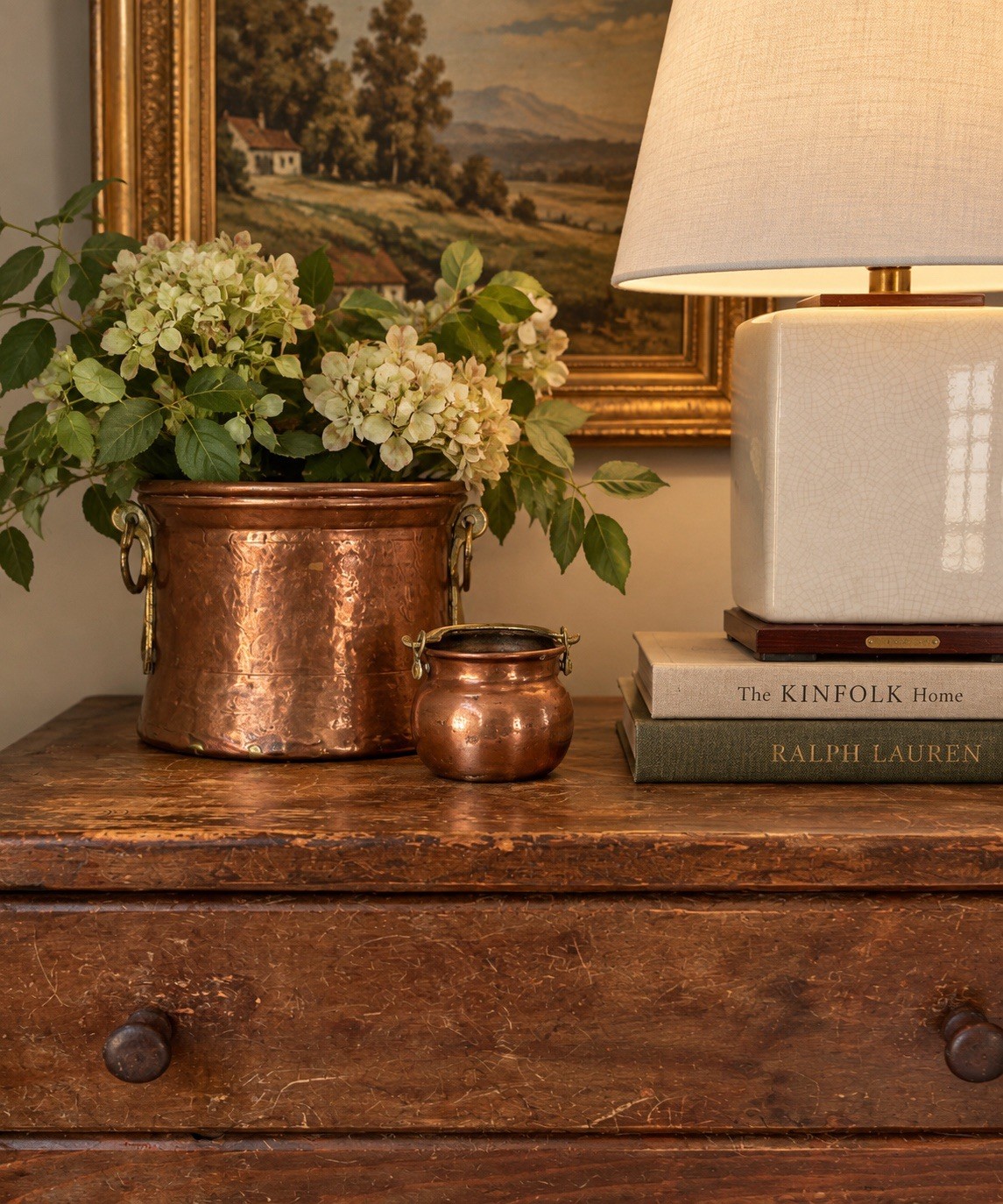Pair Of Vintage Hammered Copper Cachepot / Planter with Brass Snake Handles Pair Of Vintage Hammered Copper Cachepot / Planter with Brass Snake Handles
