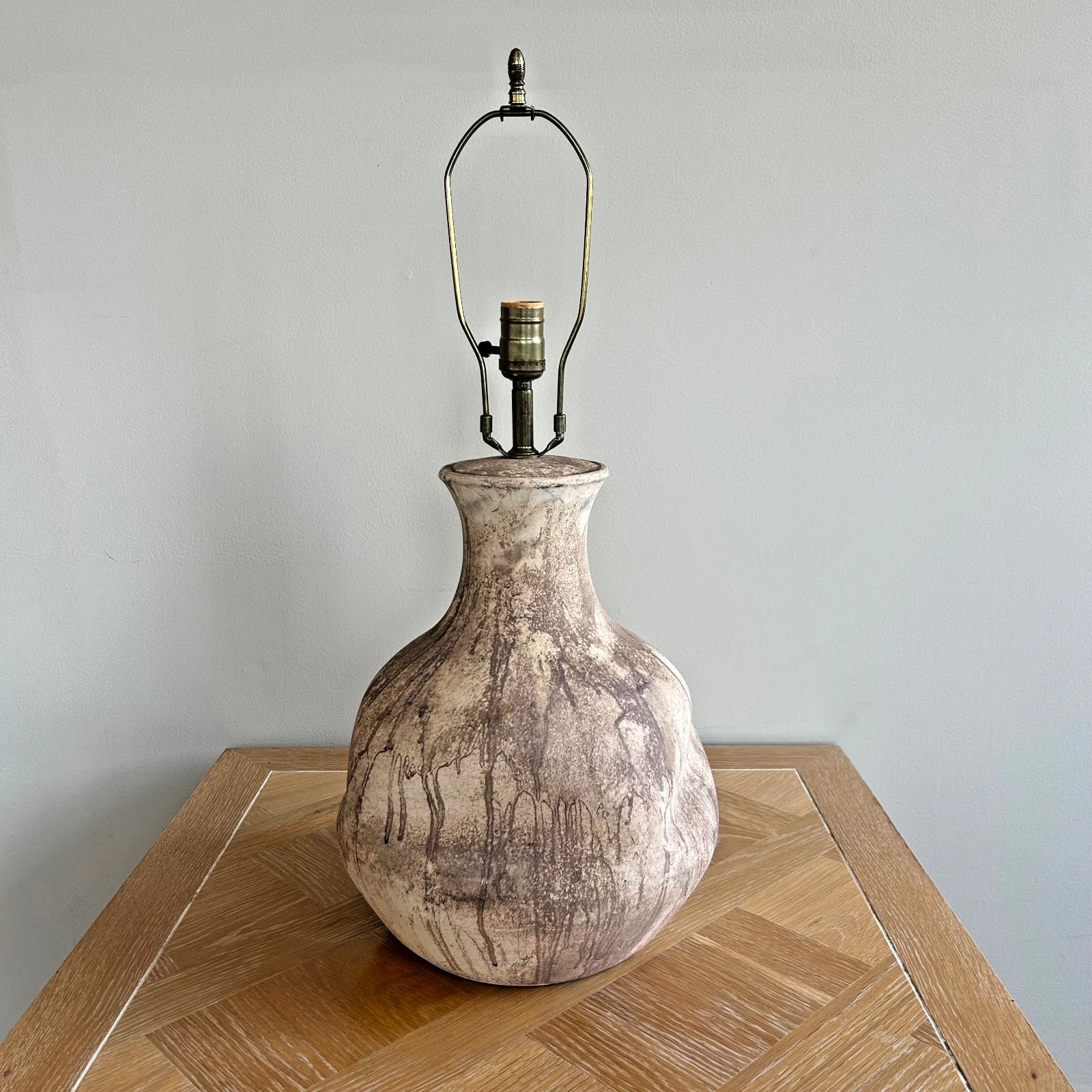 Vintage MCM Drip Glaze Pottery Table Lamp, original hand made, ALTOS DE CHEVON Vintage MCM Drip Glaze Pottery Table Lamp, original hand made, ALTOS DE CHEVON