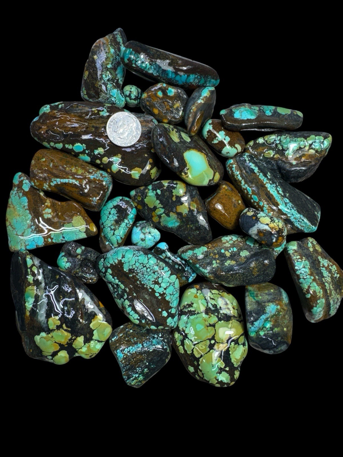 Stabilized Hubei turquoise. Poly Chrome spiderwebs One Pound MOREL LIKE RIBBONS Stabilized Hubei turquoise. Poly Chrome spiderwebs One Pound MOREL LIKE RIBBONS