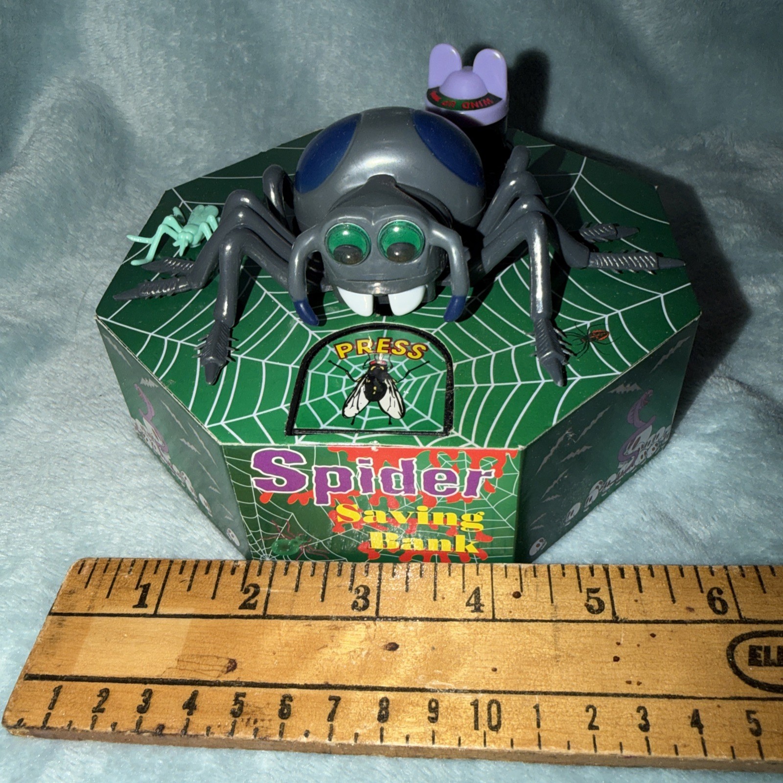 Vintage 1998 Wind Up Spider Savings Bank Tested & works. New W/Box NOS Halloween Vintage 1998 Wind Up Spider Savings Bank Tested & works. New W/Box NOS Halloween