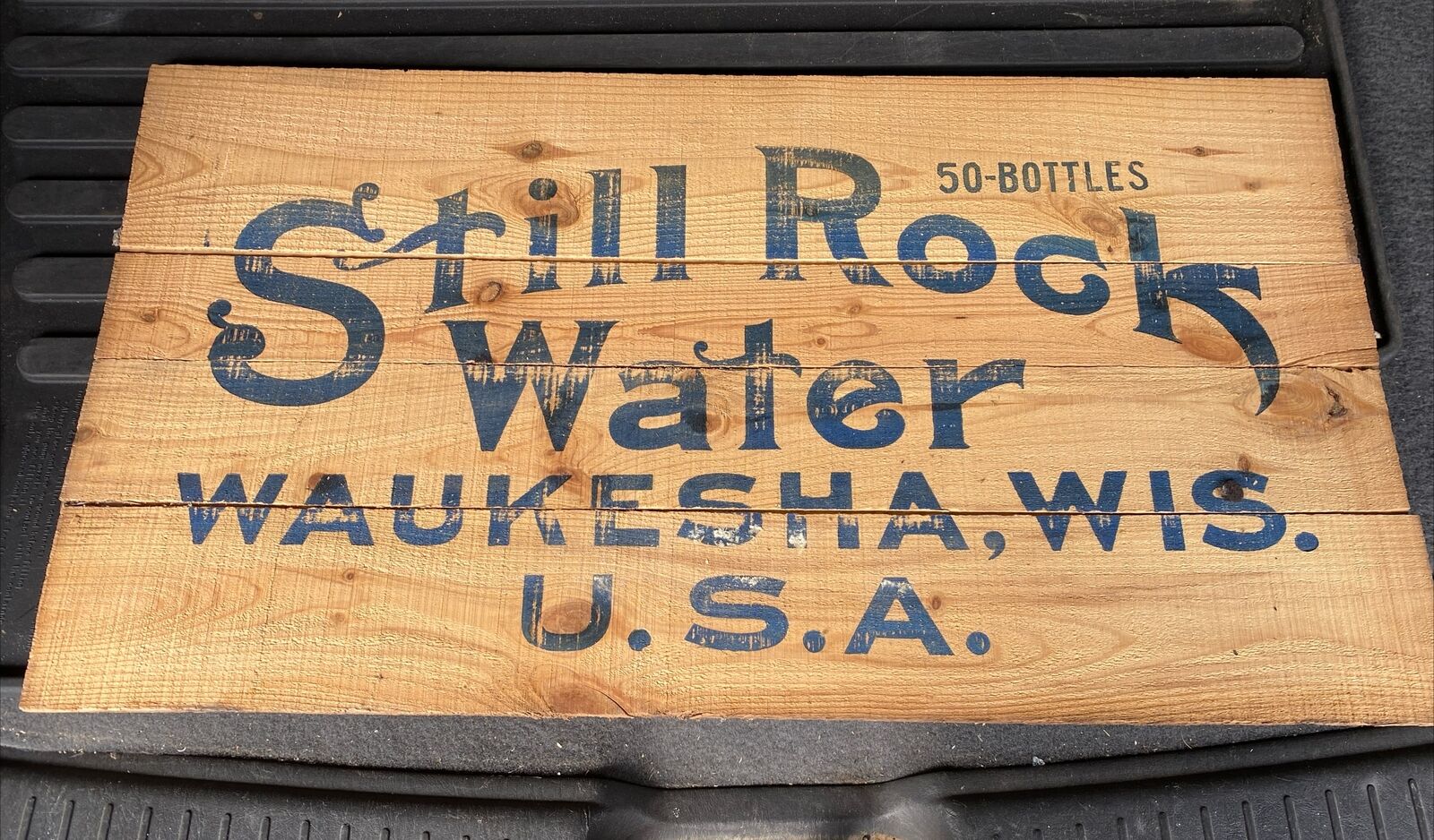 RARE “STILL ROCK WATER” Beverage Wooden 27x14” Crate Sign Waukesha Wis USA Water