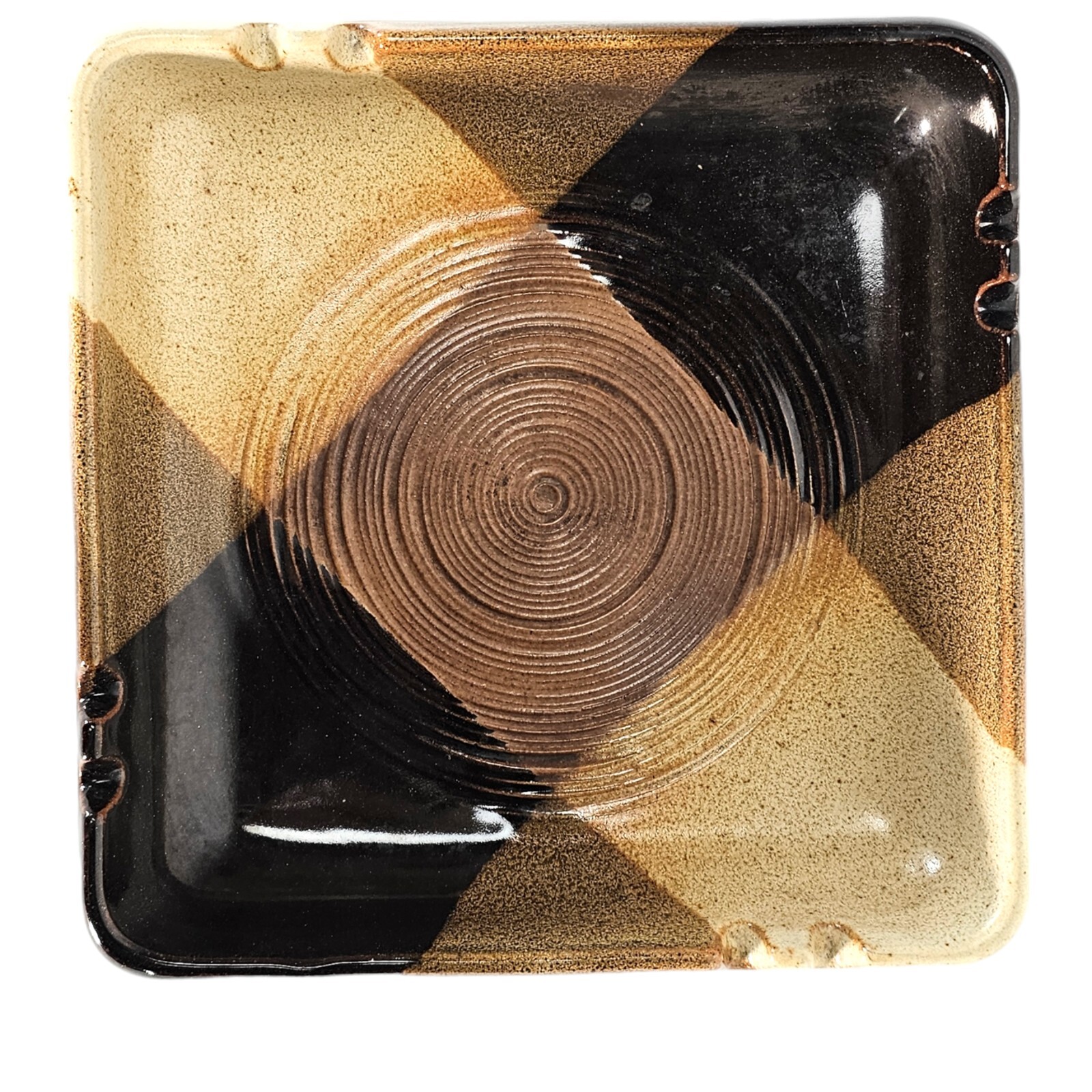 Vintage MCM Treasure Craft Ceramic Ashtray Square Stoneware 1960s 7.5" Vintage MCM Treasure Craft Ceramic Ashtray Square Stoneware 1960s 7.5"