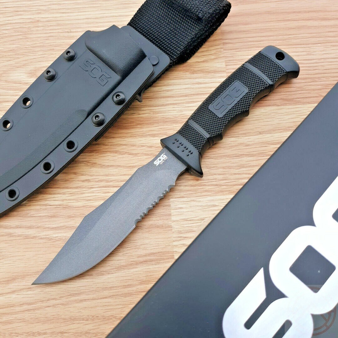SOG Seal Pup Fixed Knife 4.75" AUS-8 Steel Blade Glass Reinforced Zytel Handle SOG Seal Pup Fixed Knife 4.75" AUS-8 Steel Blade Glass Reinforced Zytel Handle