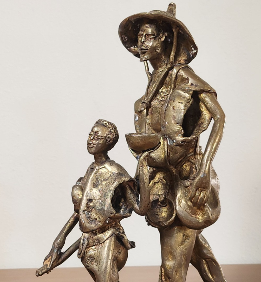 Vintage West African Tribal Art Bronze Sculpture Traveler Figurine Lost Wax Cast Vintage West African Tribal Art Bronze Sculpture Traveler Figurine Lost Wax Cast