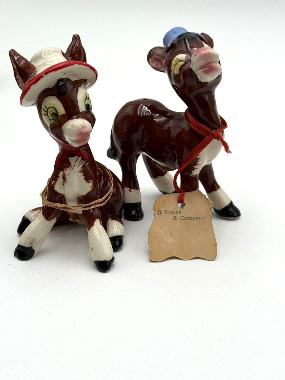 Vintage 1950s Kreiss Anthropomorphic Flirting Donkey salt and pepper shakers Vintage 1950s Kreiss Anthropomorphic Flirting Donkey salt and pepper shakers