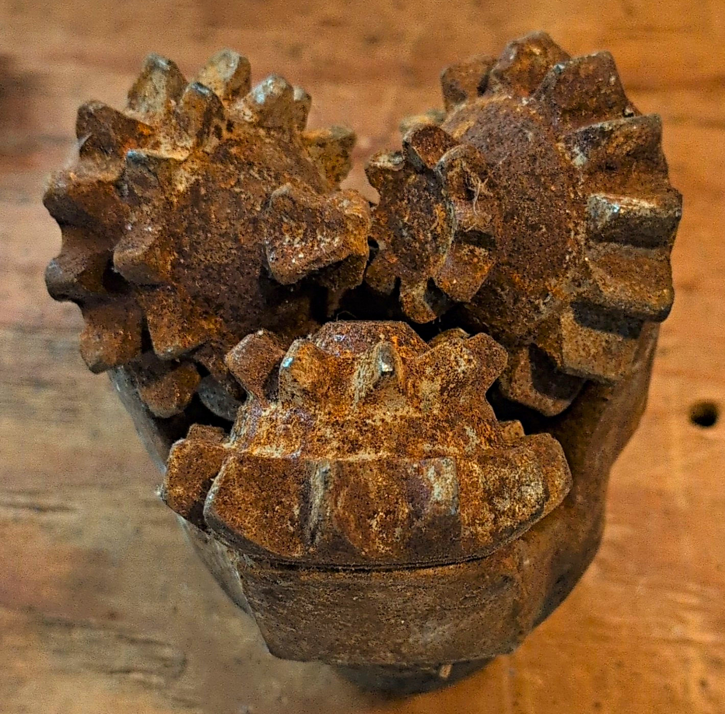 Vintage 4 And 3/4" Three-Cone Roller Rock Drill Bit