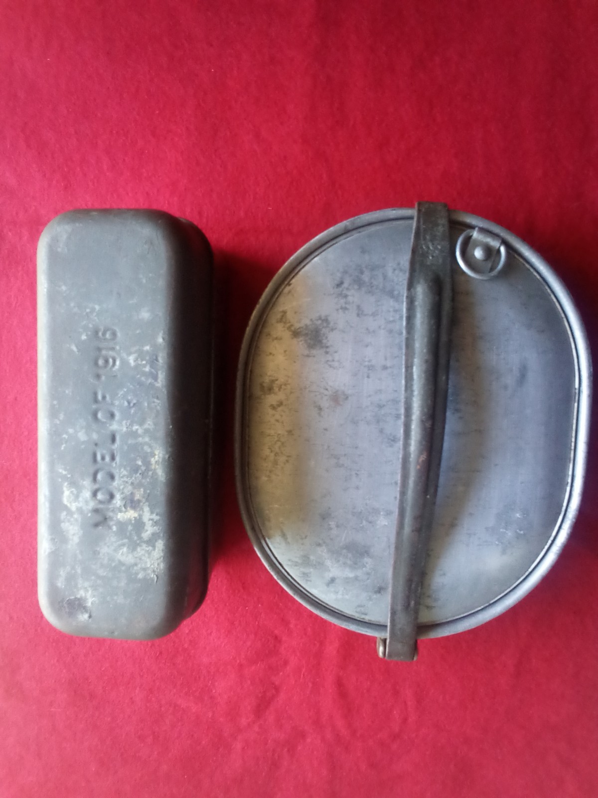 WW1 US Army. 1918 Mess Kit with Utensils 1916 Meat can. Named WW1 US Army. 1918 Mess Kit with Utensils 1916 Meat can. Named