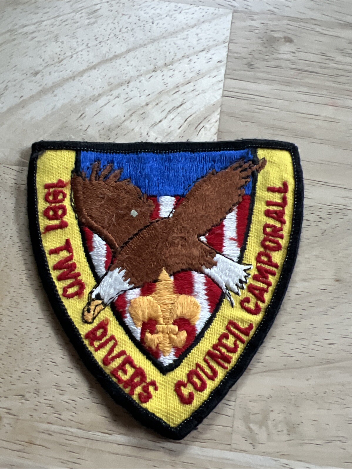 Vintage BSA 1981 Two Rivers Council Camporall patch Vintage BSA 1981 Two Rivers Council Camporall patch