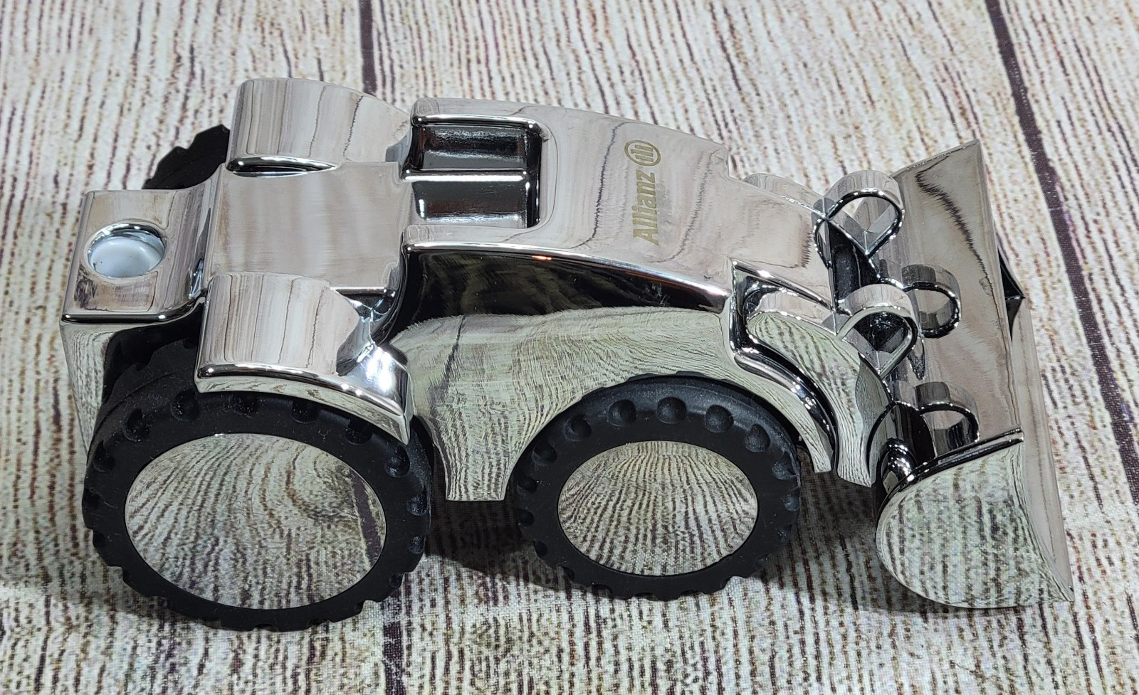 Authentic Troika BullDozer Paperweight / Pencil Sharpener Chrome Pullback