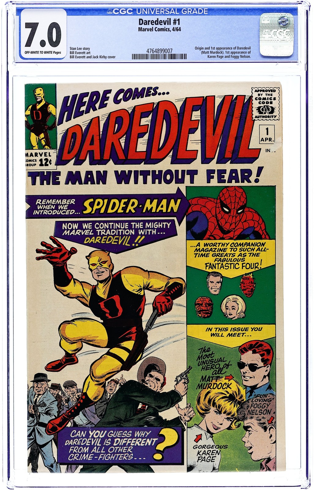 Daredevil #1 CGC 7.0 1964 4764899007 1st app. Daredevil