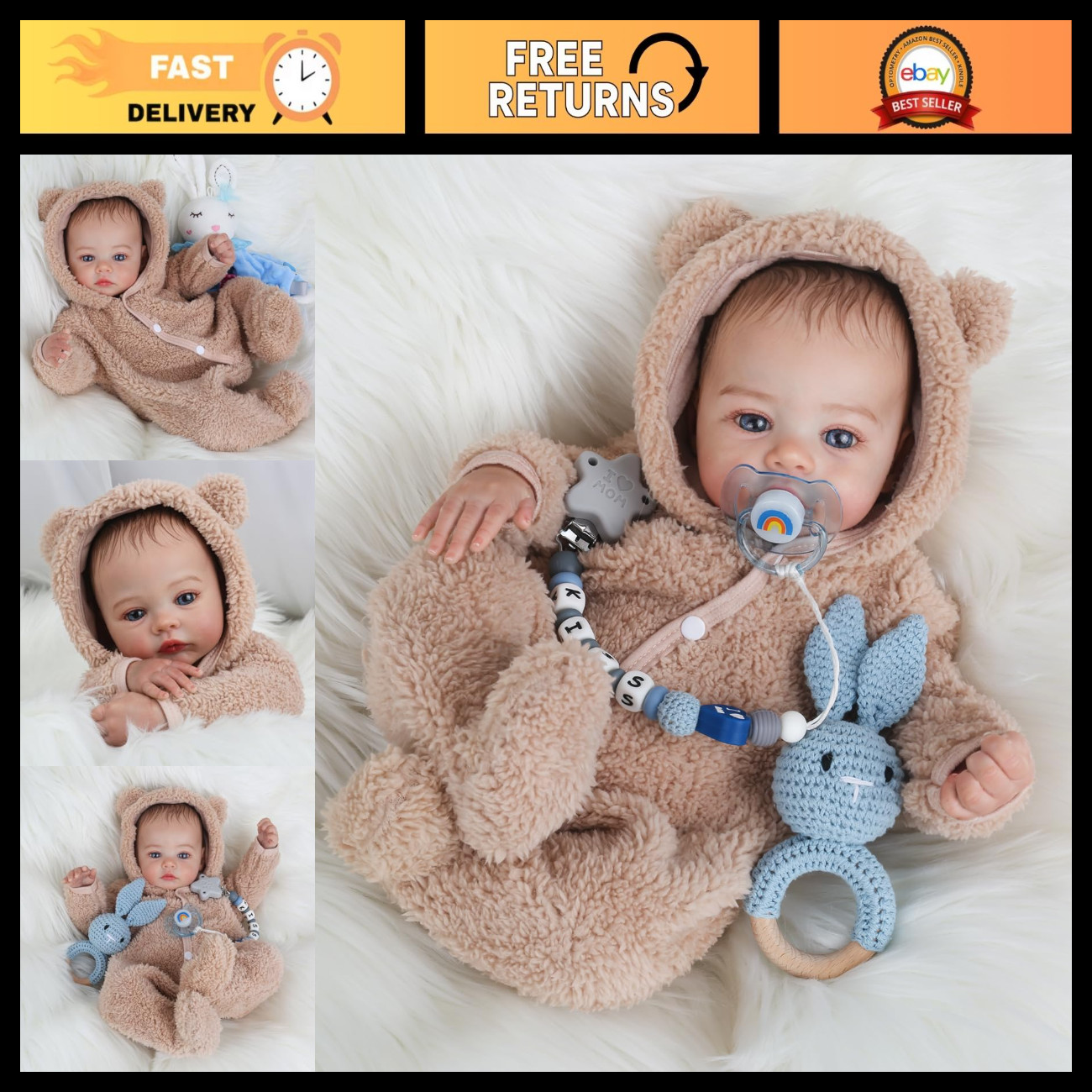 Reborn Baby Dolls - 18 Inch Realistic Baby Doll Lifelike Full Baby Boy Real Life