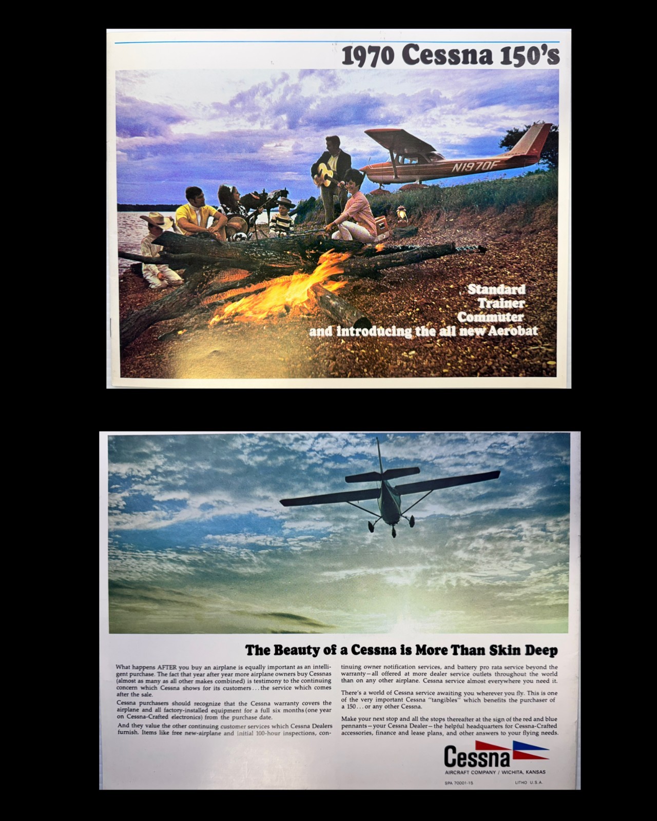 Vintage 1970 Cessna 150's Aircraft Dealer Sales Brochure Very Nice