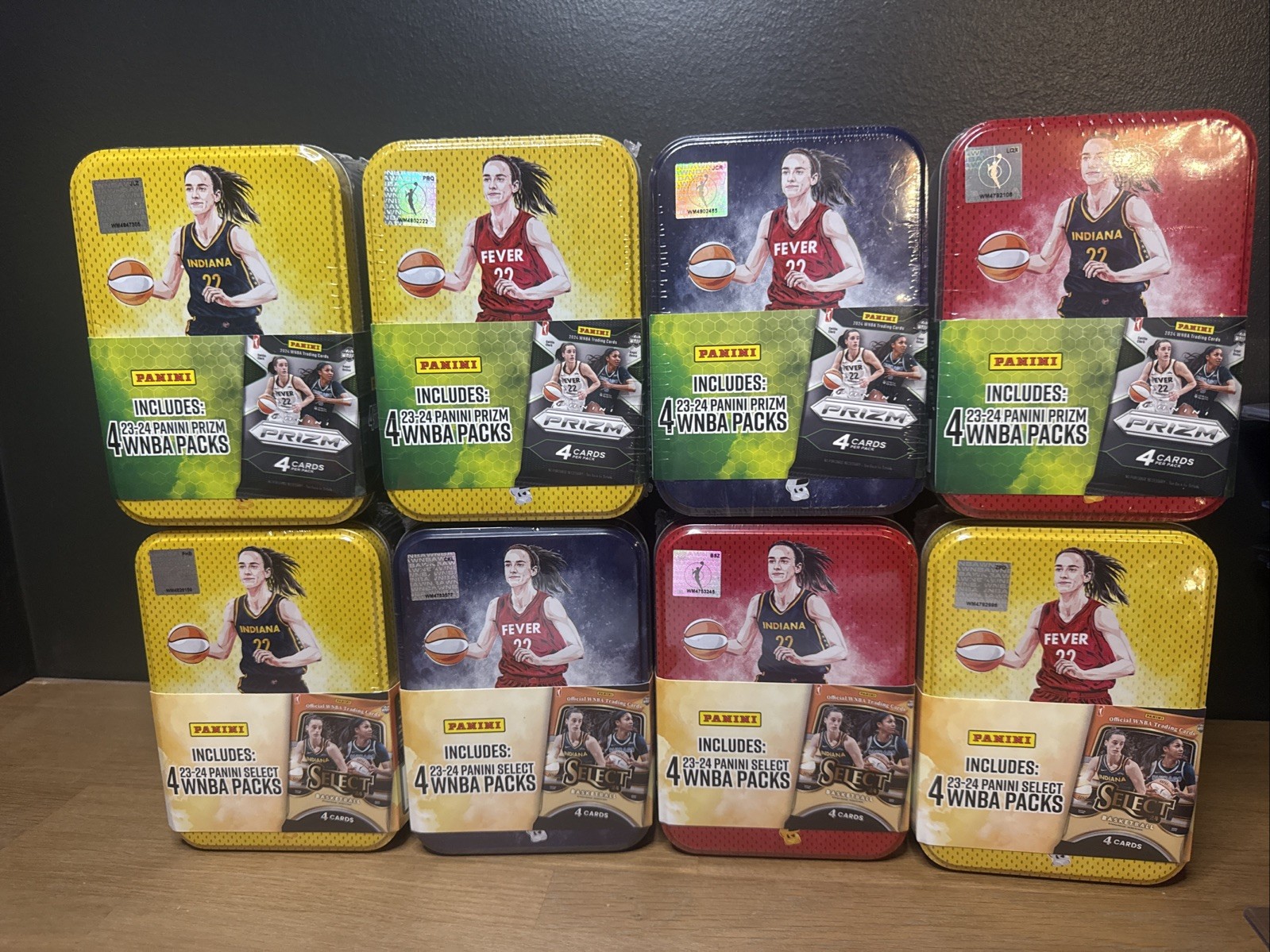 Panini 2023-24 Select WNBA Sealed Collectible Tin w/ 4 Packs Complete set All 8