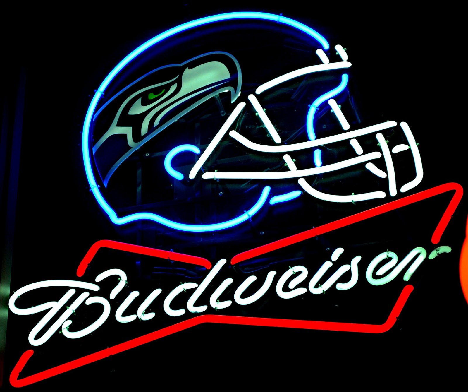 Seattle Seahawks Helmet Beer 20"x16" Neon Sign Lamp Light Bar Club Party NM Seattle Seahawks Helmet Beer 20"x16" Neon Sign Lamp Light Bar Club Party NM