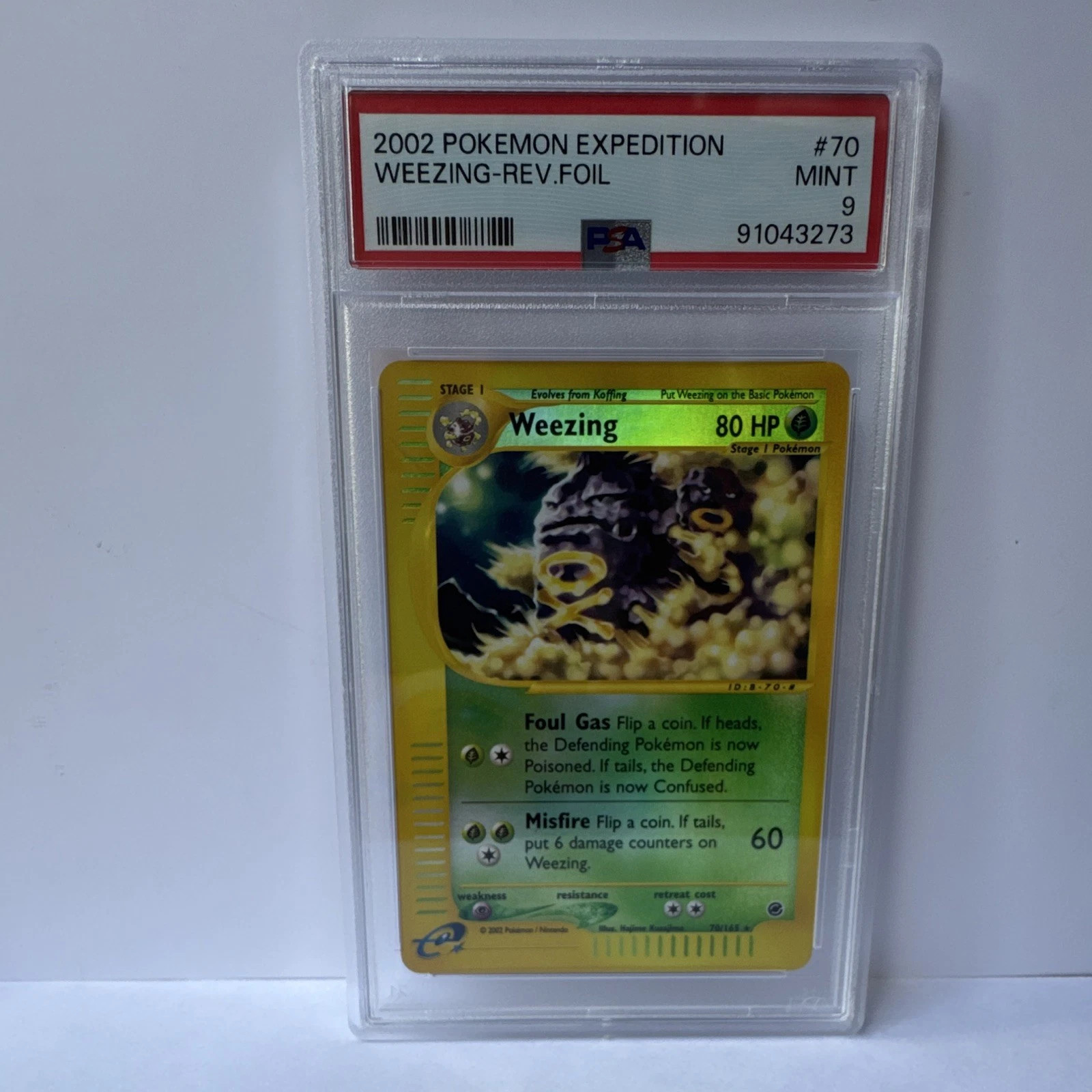Pokemon TCG Weezing 70/165 Expedition Reverse Holo English 2002 PSA 9 Pokemon TCG Weezing 70/165 Expedition Reverse Holo English 2002 PSA 9