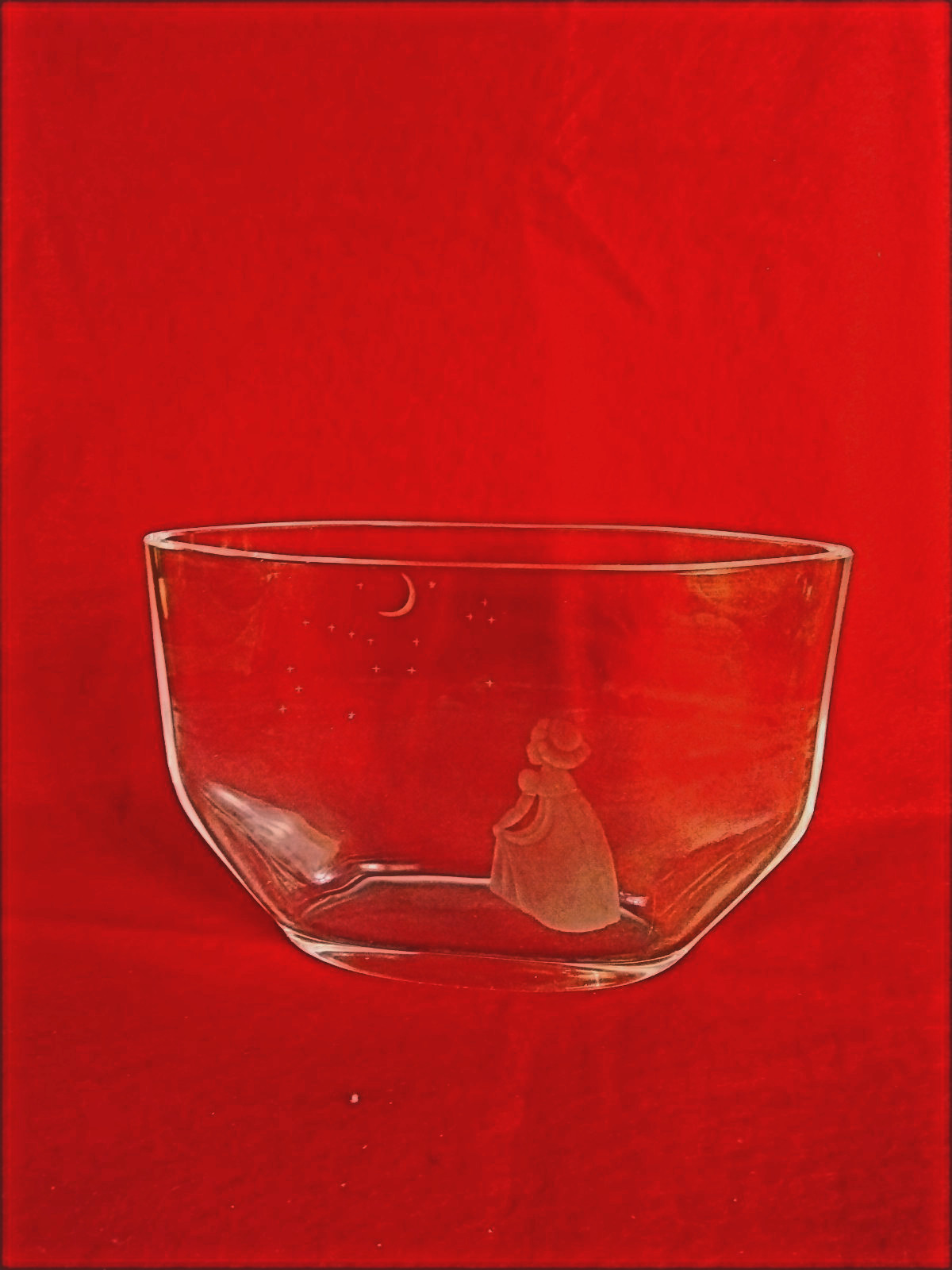 Orrefors Wish to the Moon Crystal Vase by Swedish Edvin Ohrstrom Signed Orrefors