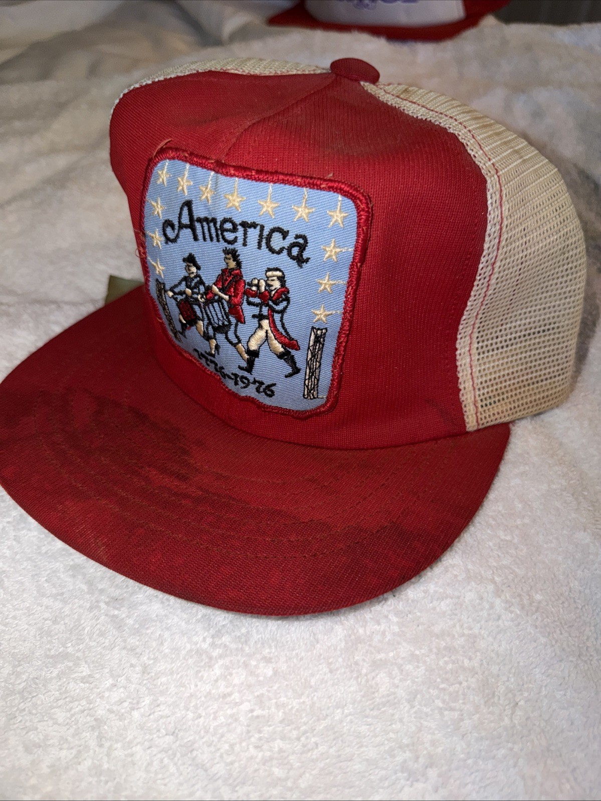 Rare Vintage 1976 America Bicentennial Patch Mesh Trucker Hat