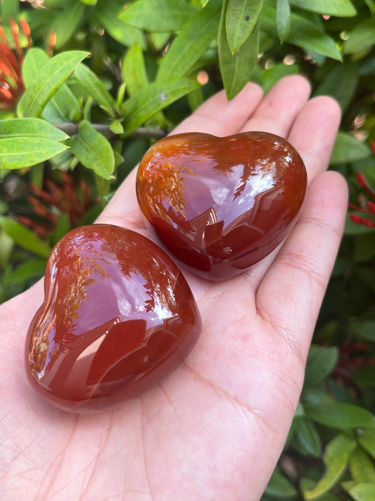 Large Carnelian Heart, 1.75" Polished Carnelian Puffy Heart, Wholesale Bulk Large Carnelian Heart, 1.75" Polished Carnelian Puffy Heart, Wholesale Bulk