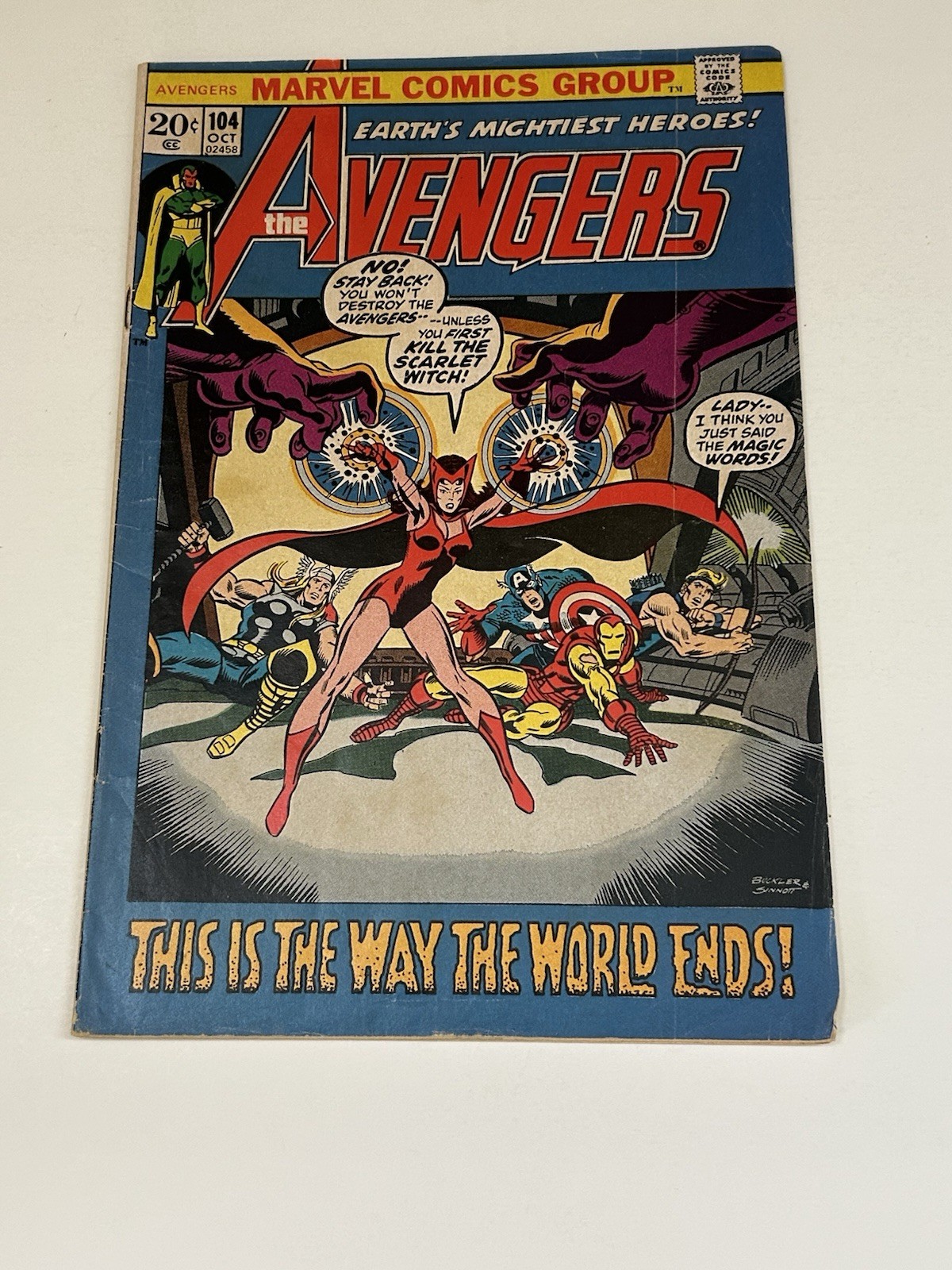 The Avengers #104 This Is The Way The World Ends Scarlett Witch Marvel 1972 VG+
