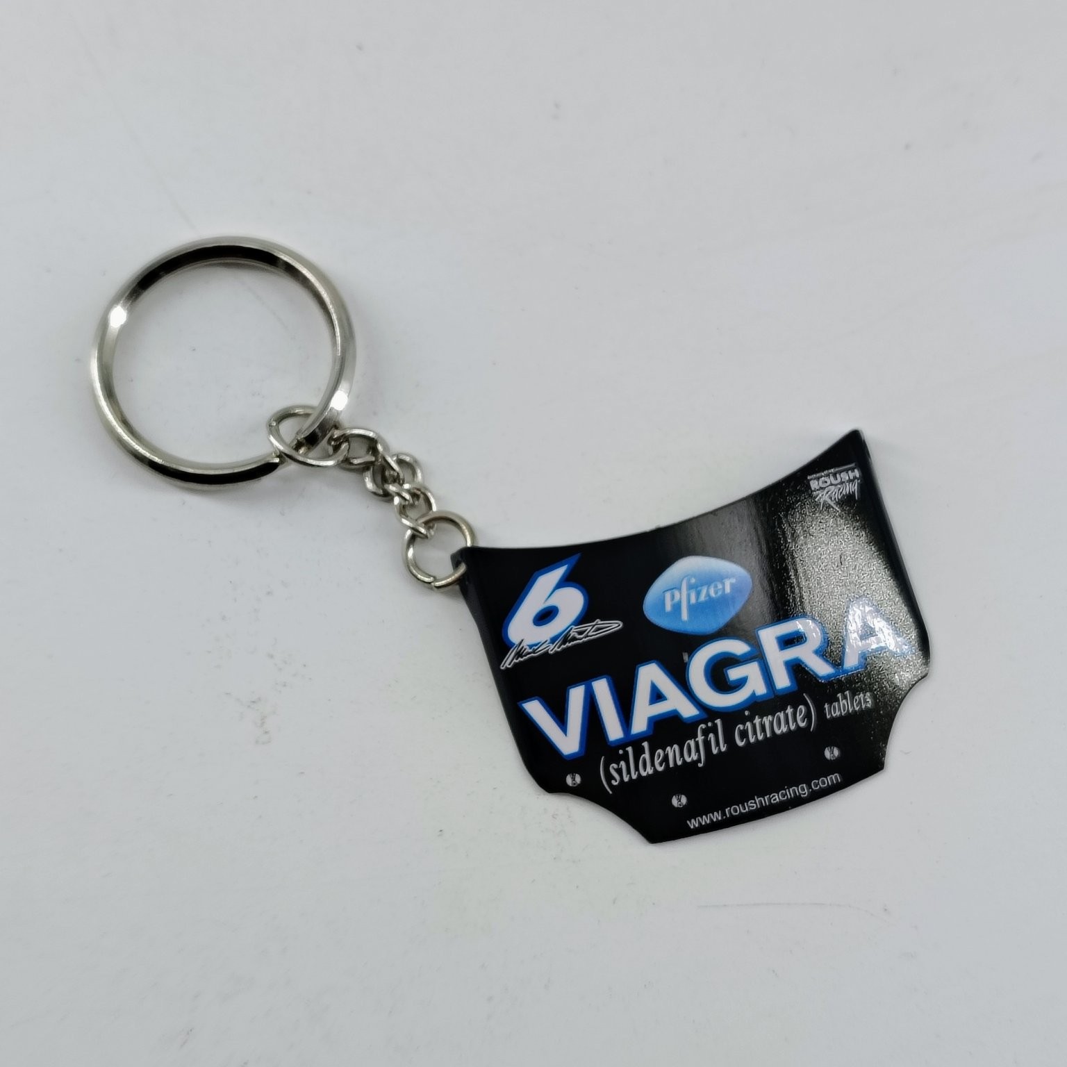 Nascar Roush Racing #6 Viagra Pfizer Promo Keychain Modern Motorhead Licensed Nascar Roush Racing #6 Viagra Pfizer Promo Keychain Modern Motorhead Licensed
