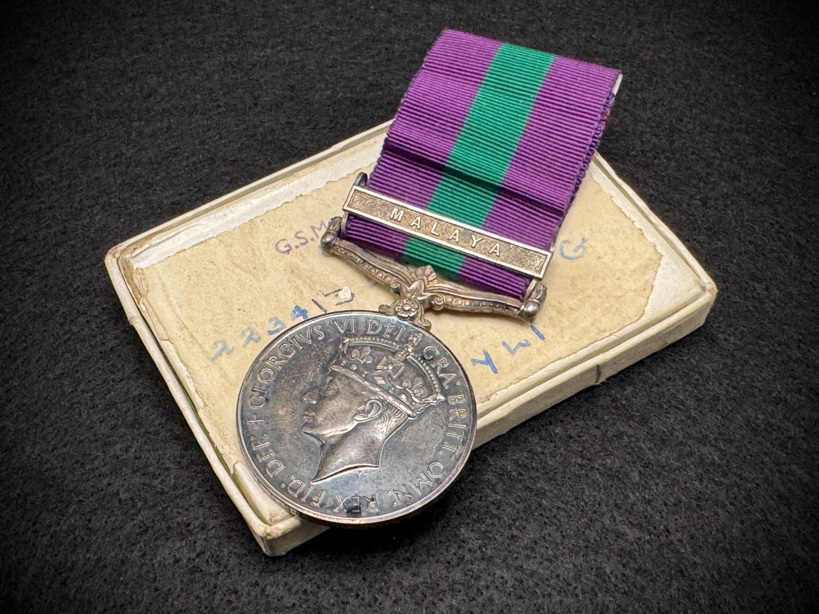 General Service Medal Malaya King’s Own Yorkshire Light Inf With Box 1949-52 General Service Medal Malaya King’s Own Yorkshire Light Inf With Box 1949-52