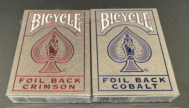 Bicycle Foil Back Crimson and Bicycle Foil Back Cobalt Bicycle Foil Back Crimson and Bicycle Foil Back Cobalt