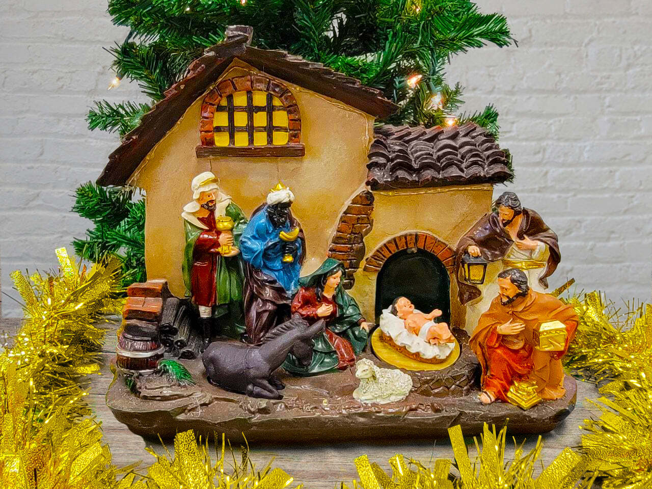 Wizardi Christmas Village with LED Lights. Holy Family Scene. Nativity Scene ... Wizardi Christmas Village with LED Lights. Holy Family Scene. Nativity Scene ...