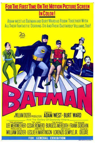 Batman 24x36 inch movie poster Adam West Burt Ward 1966 Catwoman Joker Riddler