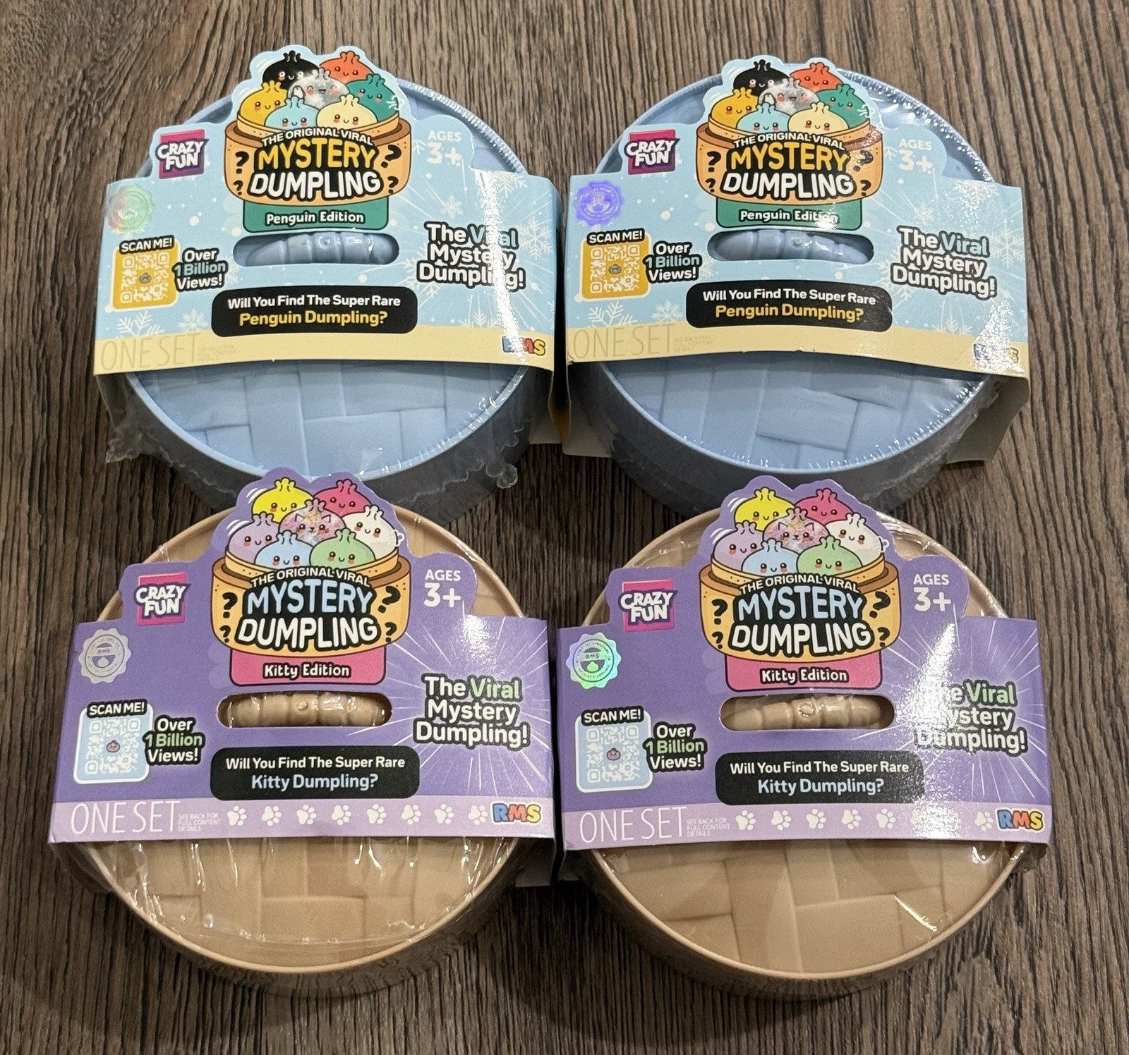 Five Below RMS Viral Squishy Mystery Dumpling Lot Of 4 - Kitty & Penguin Edition Five Below RMS Viral Squishy Mystery Dumpling Lot Of 4 - Kitty & Penguin Edition