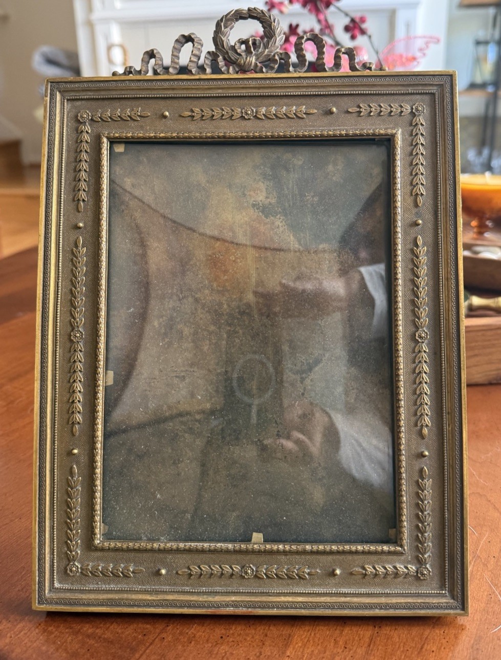 ANTIQUE 19TH C FRENCH BRONZE PICTURE FRAME ANTIQUE 19TH C FRENCH BRONZE PICTURE FRAME
