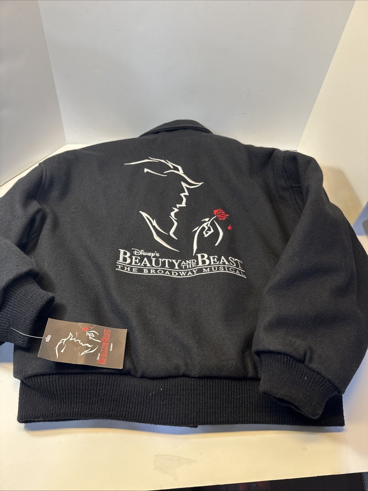 NOS 90s Disney Beauty & The Beast Varsity Jacket Large Women’s Broadway Theater