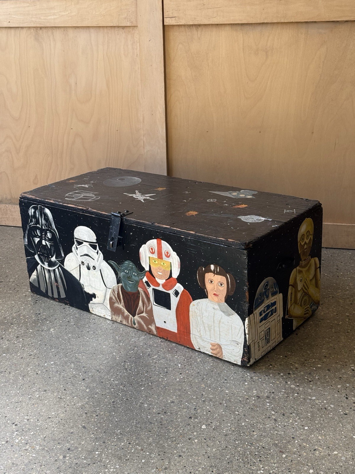 Star Wars Folk Art Chest / Box. Artist Made. Hand Painted, One Of A Kind Star Wars Folk Art Chest / Box. Artist Made. Hand Painted, One Of A Kind