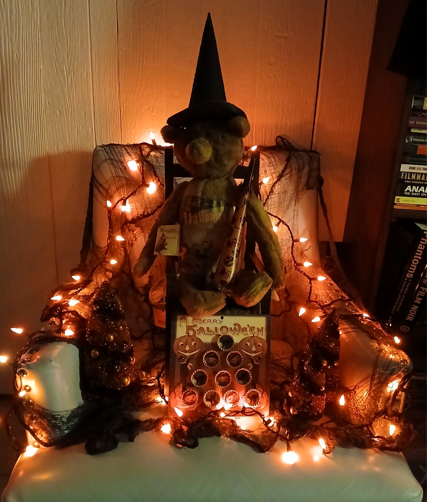 VTG RARE Bethany Lowe Lucky Halloween Bear w/ Original Hat & Horn & Extras VTG RARE Bethany Lowe Lucky Halloween Bear w/ Original Hat & Horn & Extras