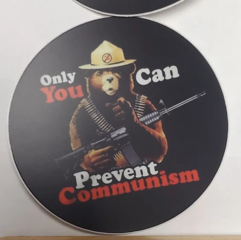 ANTI COMMUNISM BEAR 🐻 STICKERS 3" ROUND ANTI COMMUNISM BEAR 🐻 STICKERS 3" ROUND