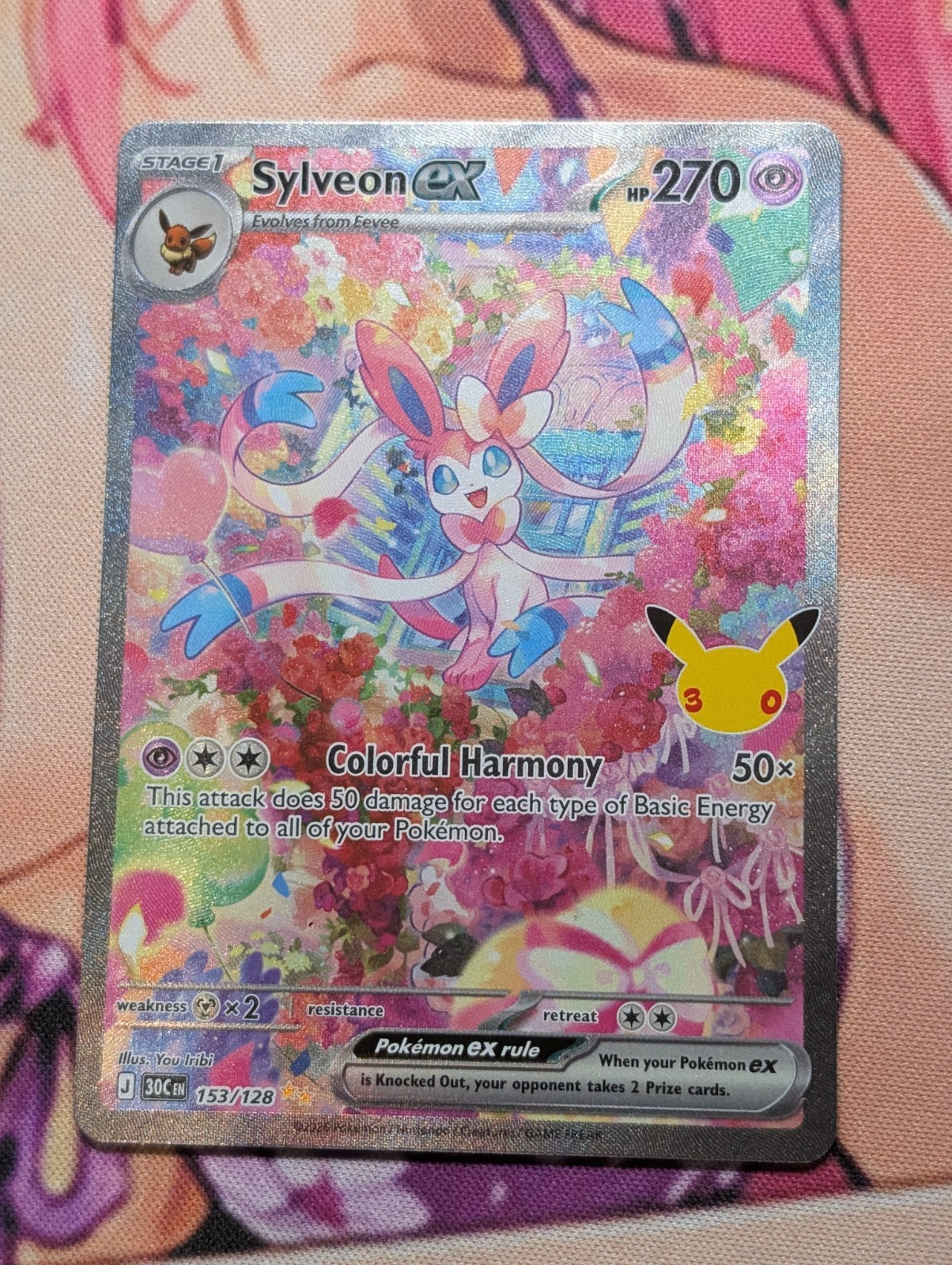 Sylveon ex 153/128 Pokemon 30th Anniversary SIR NM Sylveon ex 153/128 Pokemon 30th Anniversary SIR NM