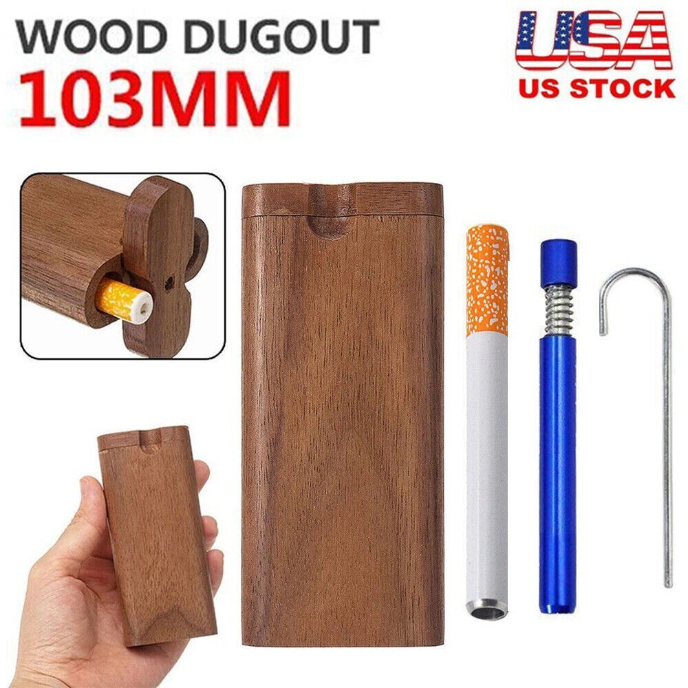 Wooden Dugout Pipe Self Cleaning Metal Bat Poker Smoking Pipe One Hitter Kit Wooden Dugout Pipe Self Cleaning Metal Bat Poker Smoking Pipe One Hitter Kit