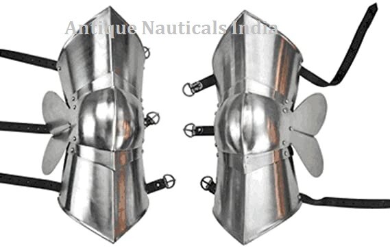 15th Century Knee and Leg Armour - 18 Gauge Silver Larp Reenactment 15th Century Knee and Leg Armour - 18 Gauge Silver Larp Reenactment