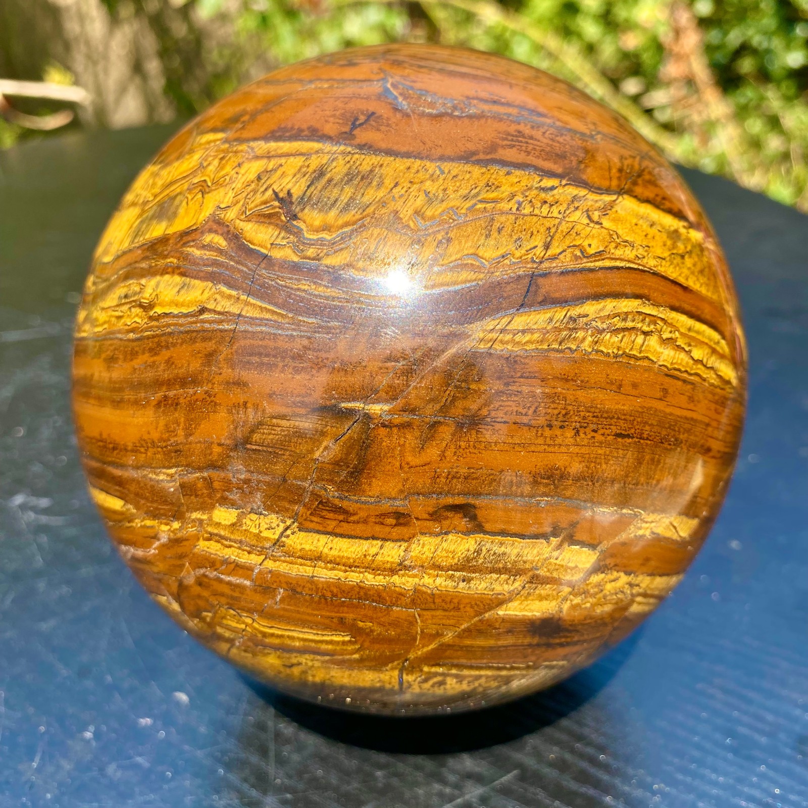 6.6LB Large natural Tiger Eye Stone Crystal Ball Quartz Healing Sphere Décor 6.6LB Large natural Tiger Eye Stone Crystal Ball Quartz Healing Sphere Décor