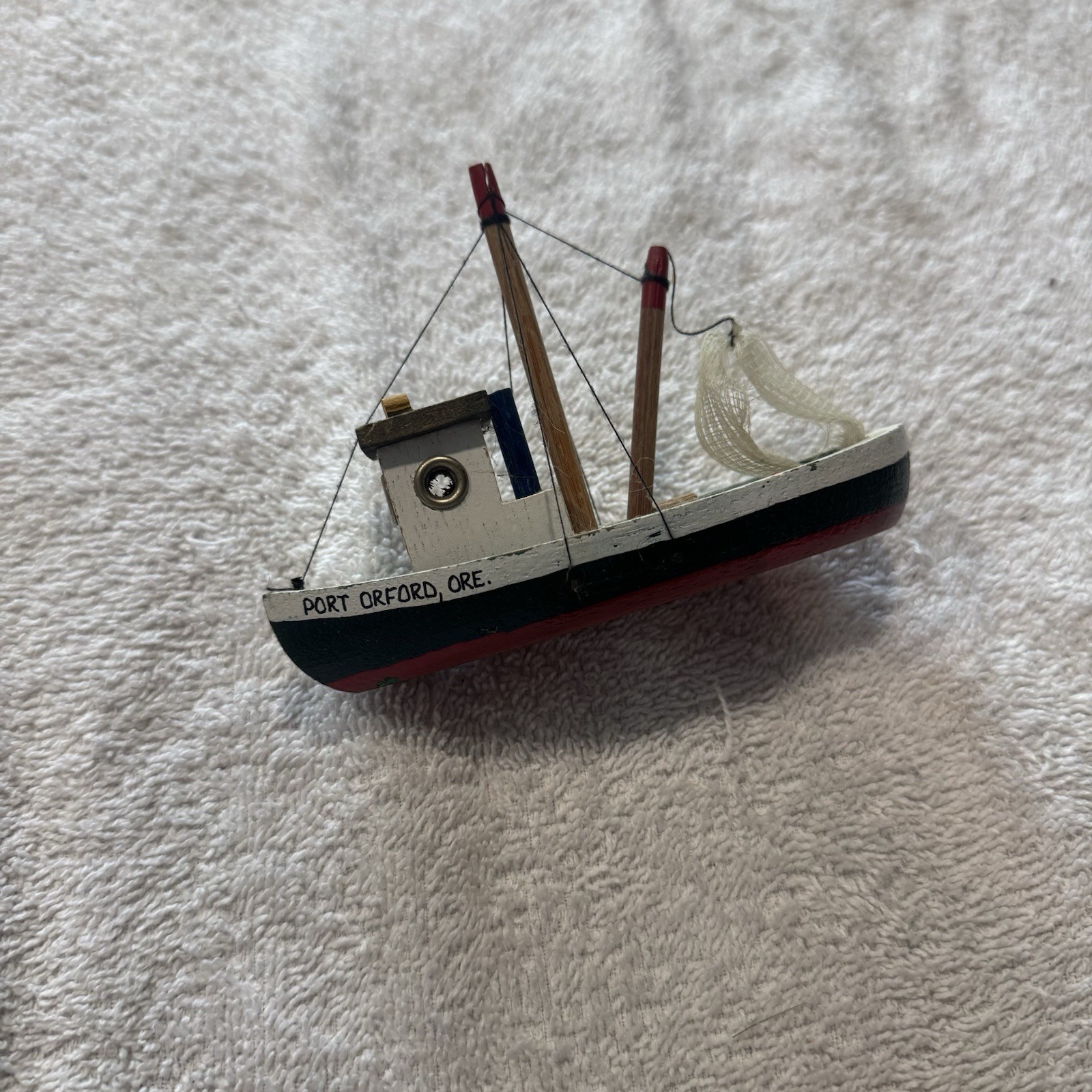 Vintage Port Orford Oregon Wooden Fishing Boat Souvenir Folk Art Nautical Vintage Port Orford Oregon Wooden Fishing Boat Souvenir Folk Art Nautical