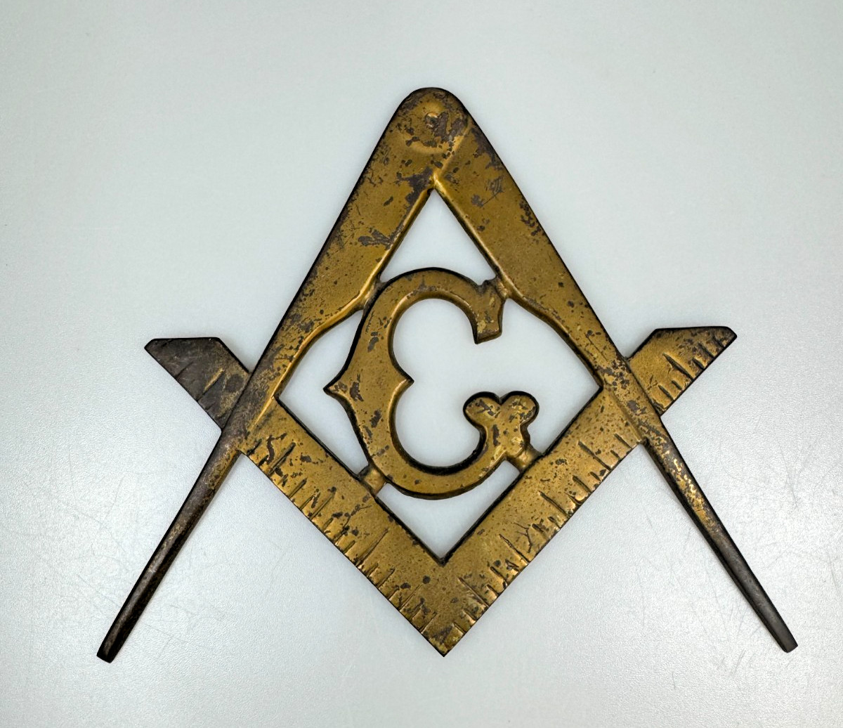 Masonic Symbol Square and Compass Vintage Brass Freemasonry Symbol Masonic Symbol Square and Compass Vintage Brass Freemasonry Symbol