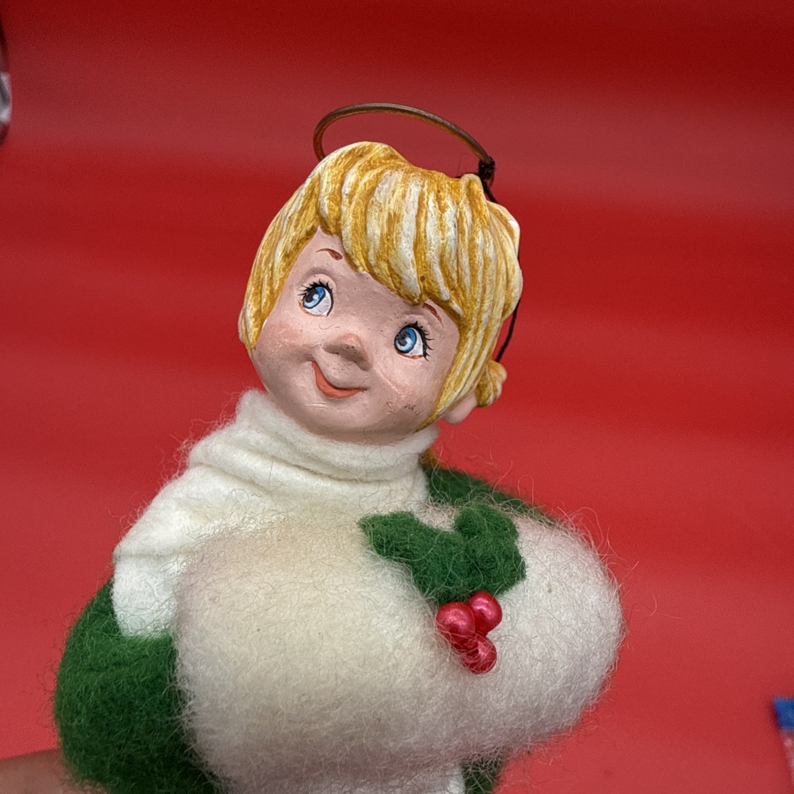Simpich Character Dolls~Hanging Angel "" - holding mistletoe Simpich Character Dolls~Hanging Angel "" - holding mistletoe