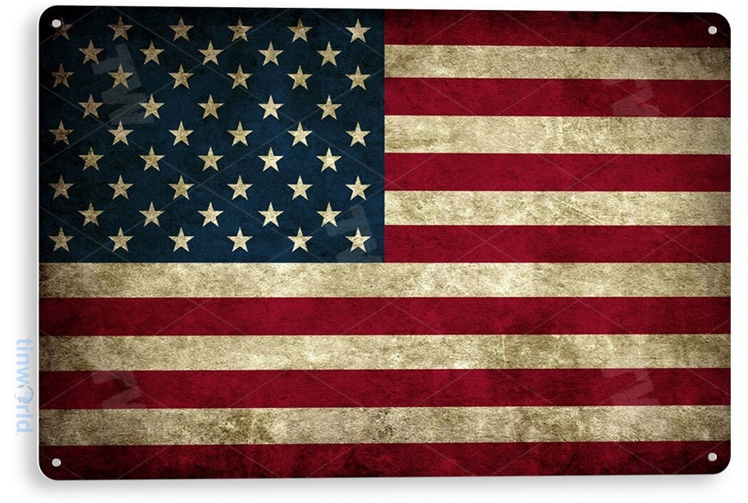 TIN SIGN American Flag , Patriotic Sign, Rustic, Distressed, Metal Decor, A212 TIN SIGN American Flag , Patriotic Sign, Rustic, Distressed, Metal Decor, A212