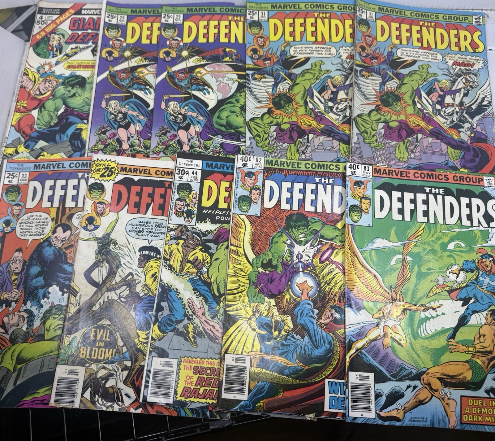 10 Bronze Age Marvel defenders comic book lot, Hulk Doctor Strange, etc. 10 Bronze Age Marvel defenders comic book lot, Hulk Doctor Strange, etc.