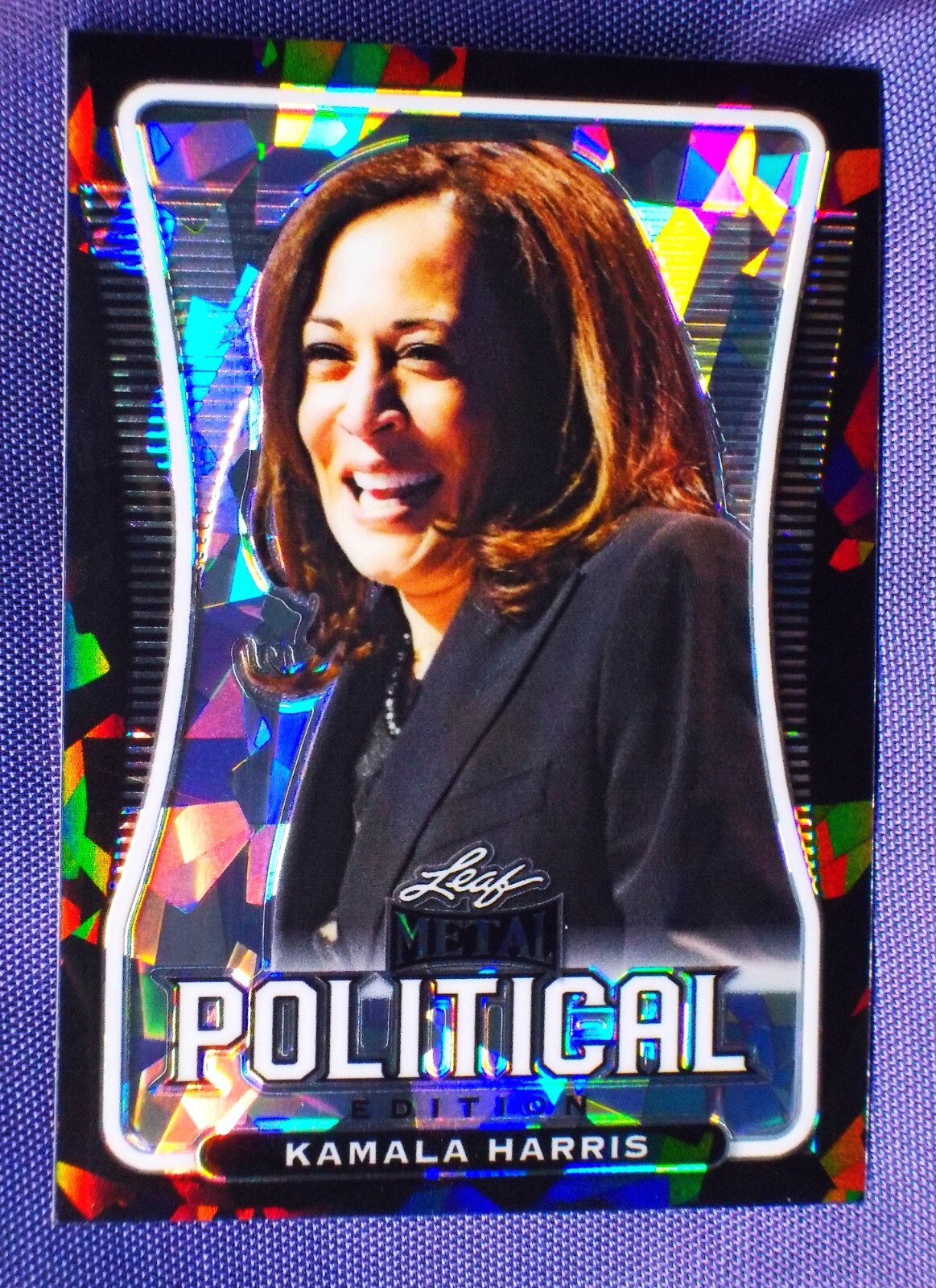 Kamala Harris ➠ serial #'d / 5 BLACK CRYSTAL ICE REFRACTOR ✦ 2020 Leaf Metal Kamala Harris ➠ serial #'d / 5 BLACK CRYSTAL ICE REFRACTOR ✦ 2020 Leaf Metal