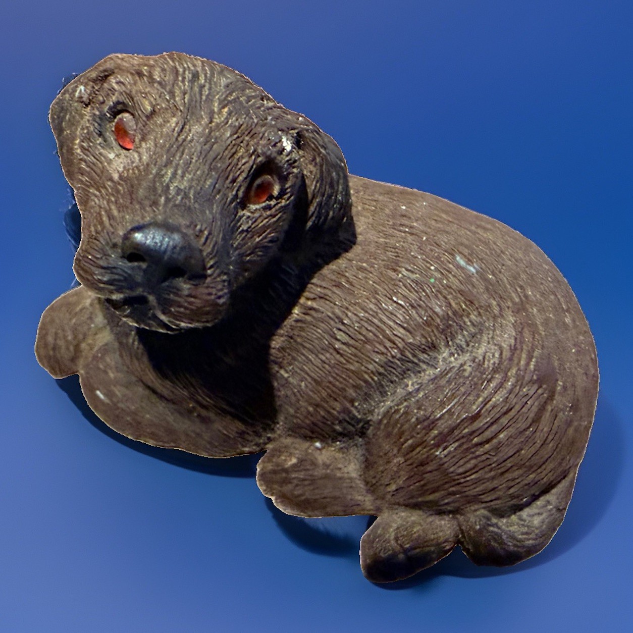 Vtg 1998 Jennings Decoy Chocolate Lab Retriever 3.5" Puppy Figurine Signed USA